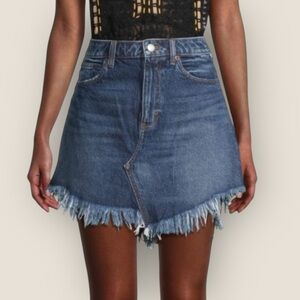 Free People | Bailey Fringe Denim Mini Skirt | Size 27 | NWOT